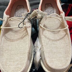 Hey Dude Wendy Chambray White Nut size 10